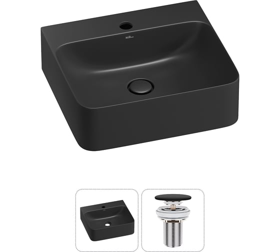 Изображение товара Подвесная или накладная раковина для ванной комнаты Wellsee Clermont в наборе 2 в 1 302607000