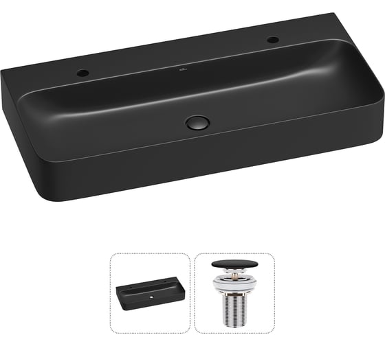 Изображение товара Подвесная или накладная раковина для ванной комнаты Wellsee Clermont в наборе 2 в 1 302619000