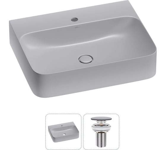 Изображение товара Подвесная или накладная раковина для ванной комнаты Wellsee Clermont в наборе 2 в 1 302611000