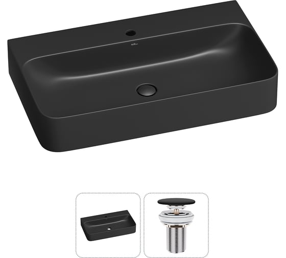 Изображение товара Подвесная или накладная раковина для ванной комнаты Wellsee Clermont в наборе 2 в 1 302613000