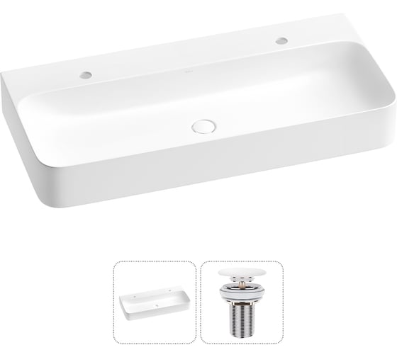 Изображение товара Подвесная или накладная раковина для ванной комнаты Wellsee Clermont в наборе 2 в 1 302618000