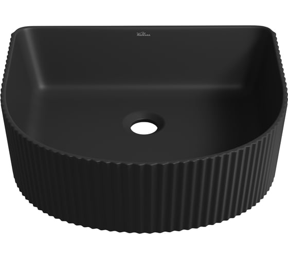 Изображение товара Накладная/подвесная раковина для ванной Wellsee Festive Fox : полукруглая, ширина умывальника 40 см, цвет матовый черный 317305000