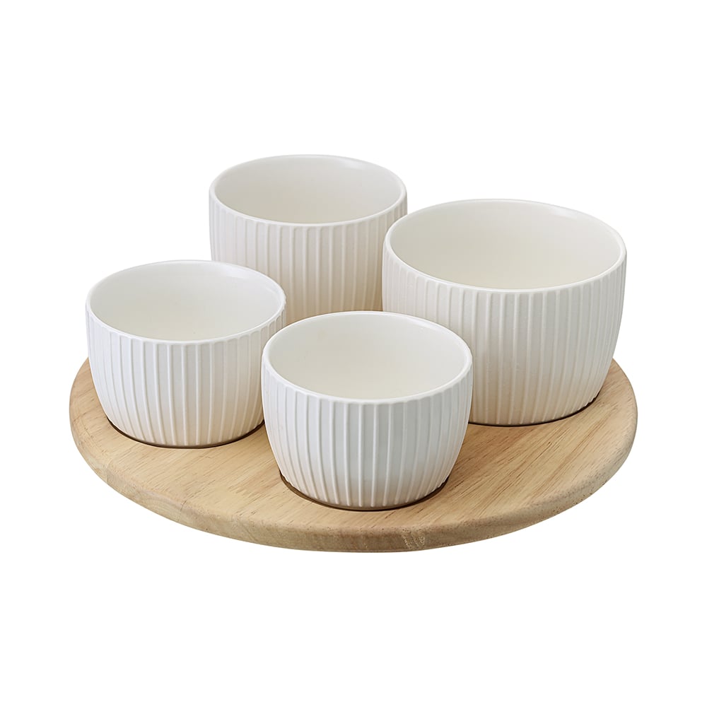 Изображение товара Менажница Liberty Jones Soft Ripples на деревянной подставке с 4 чашами