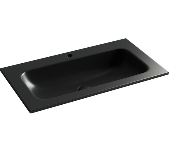 Изображение товара Раковина накладная прямоугольная Ceramicanova Grace c отверстием под смеситель, 810x457x137мм, цвет черный матовый, арт. CN7012MB
