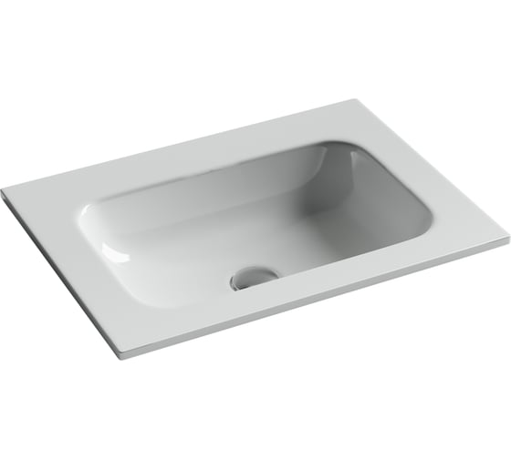 Изображение товара Раковина накладная прямоугольная Ceramicanova Grace, без отверстия под смеситель, 610x457x137мм, цвет белый, арт. CN7011wx