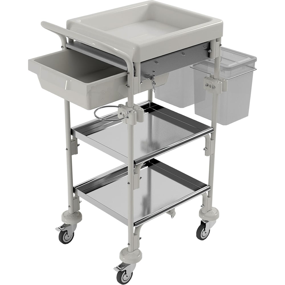 Изображение товара Медицинская тележка универсальная дезар КРОНТ ТМп-"КРОНТ"-1п с принадлежностями