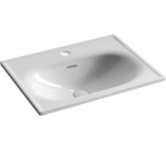 Изображение товара Раковина накладная Ceramicanova Sabo с отверстием под смеситель 600x460x130 белый CN13001