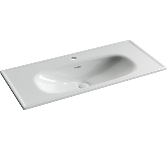 Изображение товара Раковина накладная Ceramicanova Sabo с отверстием под смеситель 1000x460x130 белый CN13003