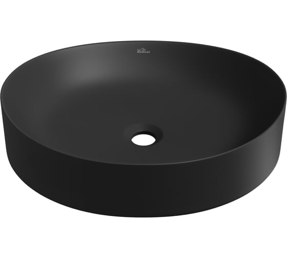 Изображение товара Накладная раковина для ванной Wellsee Belle Spa 2.0 : нестандартная, ширина умывальника 50 см, цвет матовый черный 335807000