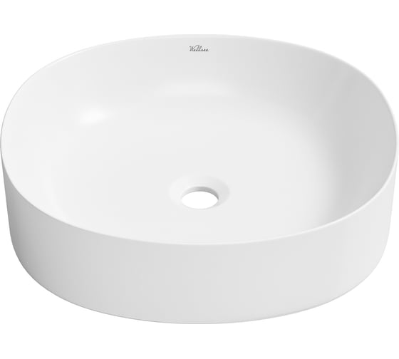 Изображение товара Накладная раковина для ванной Wellsee Belle Spa 2.0 : квадратная, ширина умывальника 45 см, цвет глянцевый белый 335801000