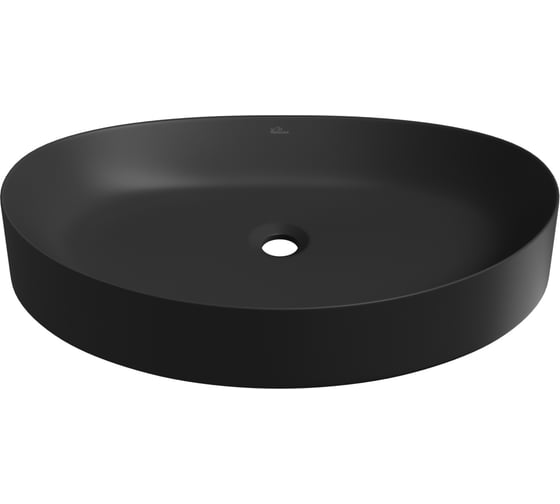 Изображение товара Накладная раковина для ванной Wellsee Belle Spa 2.0 : нестандартная, ширина умывальника 65 см, цвет матовый черный 335808000