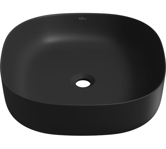 Изображение товара Накладная раковина для ванной Wellsee Belle Spa 3.0 : квадратная, ширина умывальника 45 см, цвет матовый черный 335907000