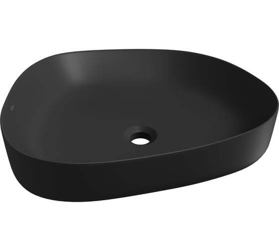 Изображение товара Накладная раковина для ванной Wellsee Belle Spa 3.0 : нестандартная, ширина умывальника 55 см, цвет матовый черный 335908000