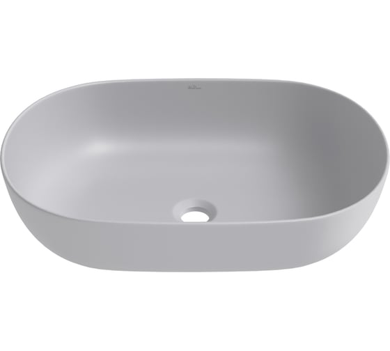 Изображение товара Накладная раковина для ванной Wellsee Chic Riviera : овальная, ширина умывальника 48 см, цвет матовый серый 326809000