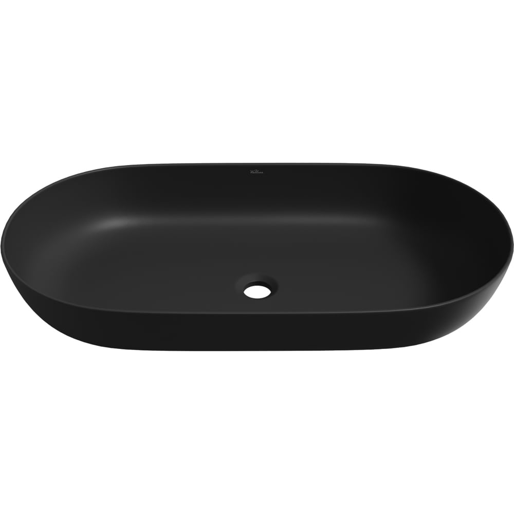 Изображение товара Накладная раковина Wellsee Chic Riviera овальная черный матовый 80 см