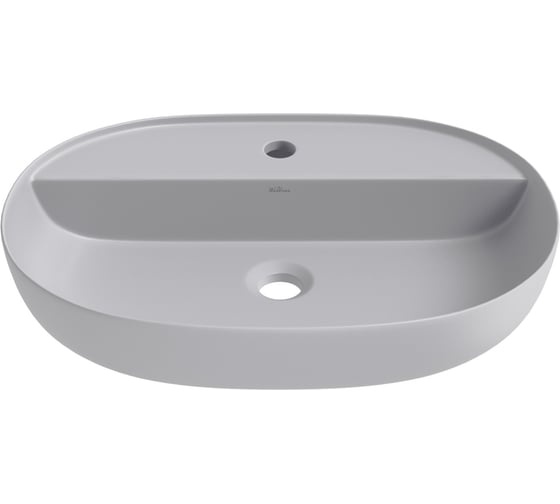 Изображение товара Накладная раковина для ванной Wellsee Chic Riviera : овальная, ширина умывальника 60 см, цвет матовый серый 326821000