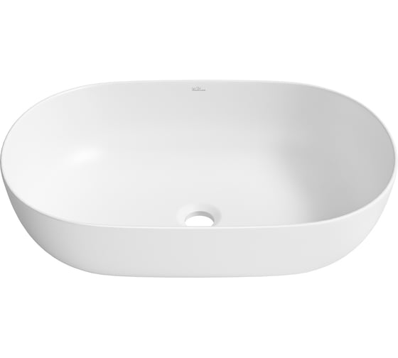 Изображение товара Накладная раковина для ванной Wellsee Chic Riviera : овальная, ширина умывальника 48 см, цвет матовый белый 326807000