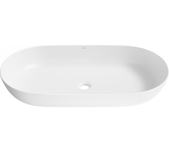 Изображение товара Накладная раковина для ванной Wellsee Chic Riviera : овальная, ширина умывальника 80 см, цвет матовый белый 326813000