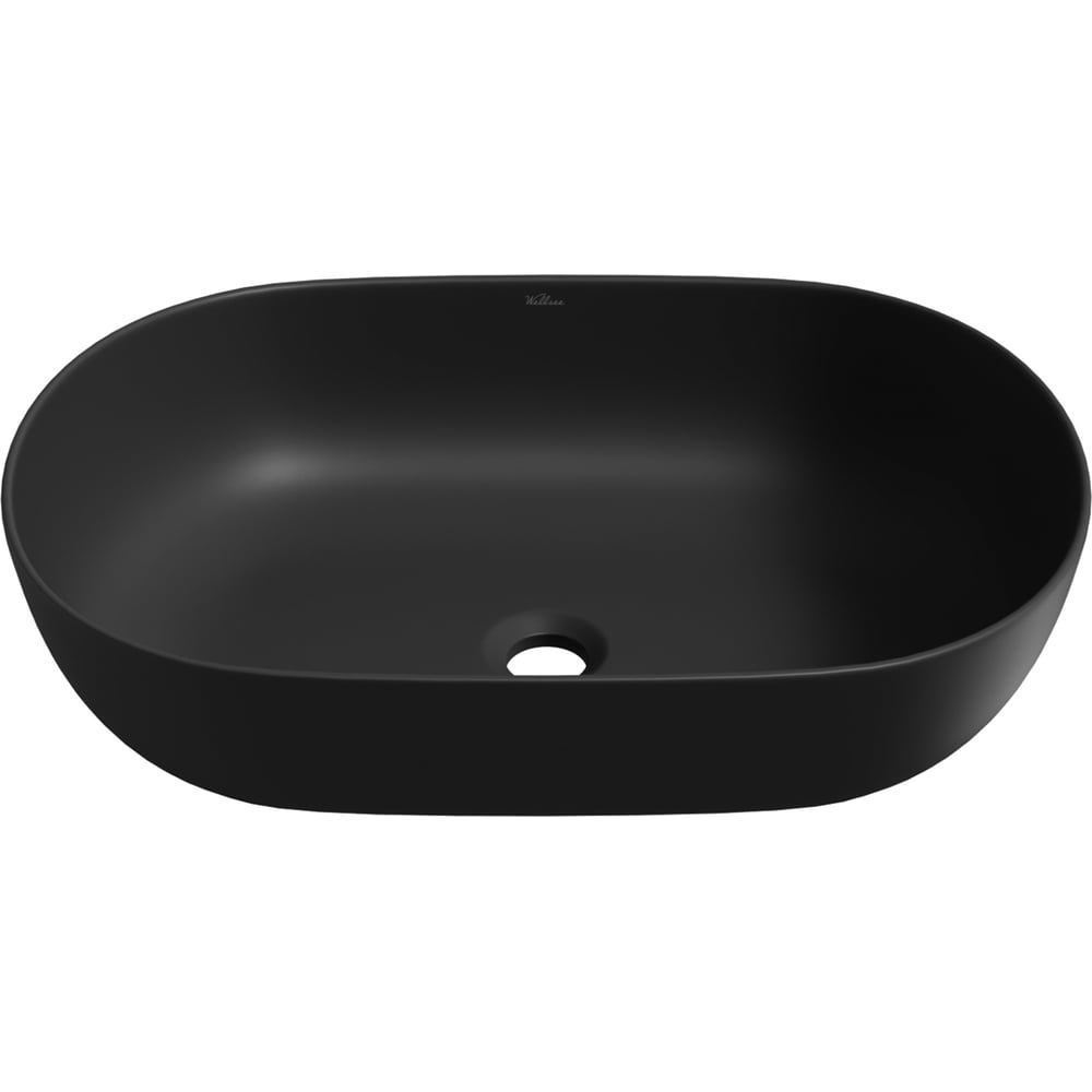 Изображение товара Накладная раковина для ванной Wellsee Chic Riviera овальная черная матовая 48 см