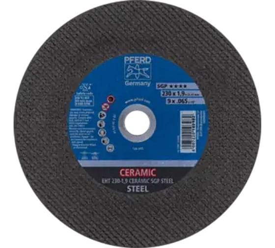 Изображение товара Круг отрезной PFERD EHT 230-1.9 CERAMIC SGP STEEL (103982) 61323019