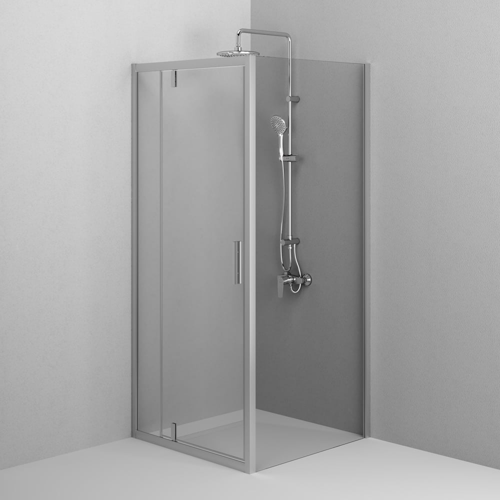 Изображение товара Душевое ограждение квадрат AM.PM Gem распашная дверь 90x90 хром матовый стекло