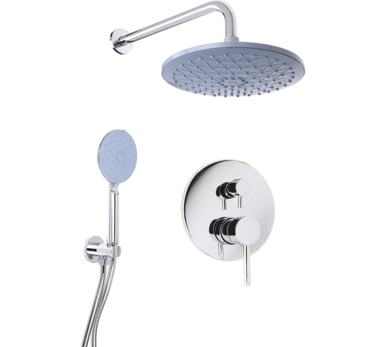 Изображение товара Душевая система RAIN скрытый встраиваемый монтаж, троп. душ, ручная лейка 3 реж., нерж. сталь, хром 546-056