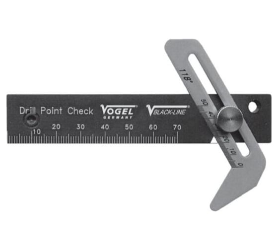 Изображение товара Шаблон для контроля заточки сверла Vogel универс. 0-70мм, 60-160 гр., 472018