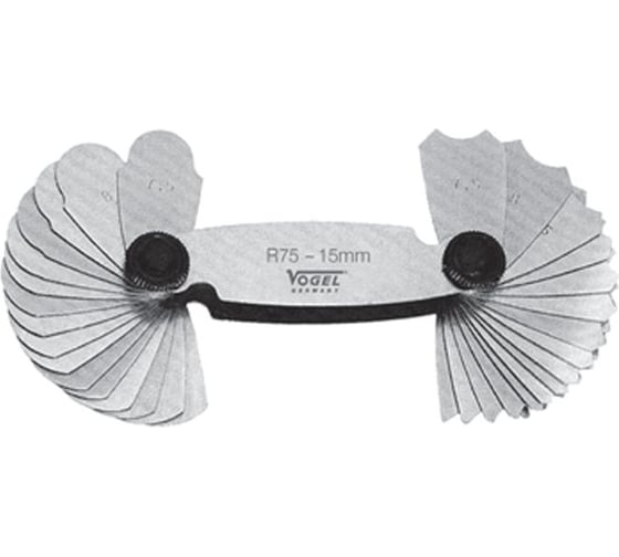 Изображение товара Набор радиусных шаблонов Vogel 7.5-15.0, 16 шт. нержавеющая сталь 472116