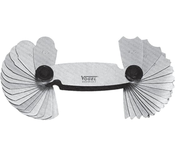 Изображение товара Набор радиусных шаблонов Vogel 15.5-25.0, 15 шт. нержавеющая сталь (30 мер) 472117