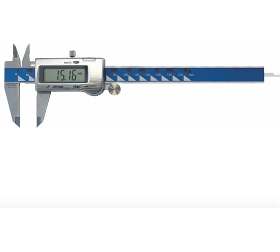Изображение товара Штангенциркуль цифровой Vogel 0-300 0.01 с глубиномером, металлический корпус, с роликом 202042-3