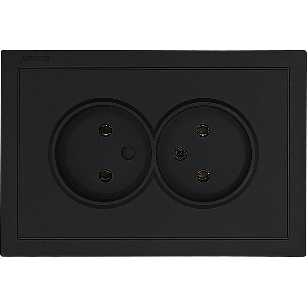 Изображение товара Розетка Lezard ZIMA без заземления, 2 гнезда, встраиваемая, черный бархат