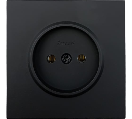 Изображение товара Розетка Lezard ZIMA без заземления, ПБТ, черный бархат, безвинтовой зажим/клемма 704-4288-121BQC