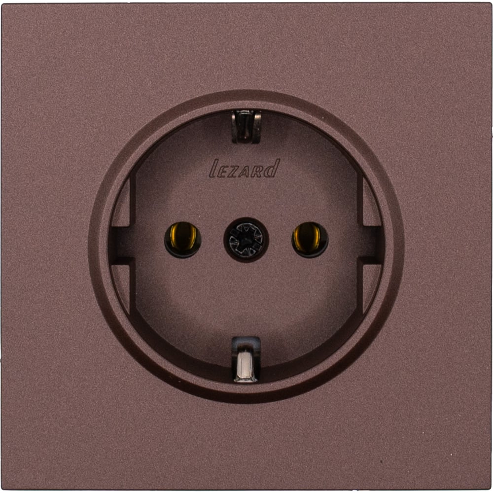 Изображение товара Розетка Lezard ZIMA с заземлением, шоколад, механизм