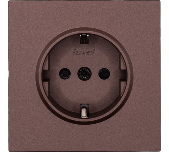Изображение товара Розетка Lezard ZIMA с защитой от детей, ПБТ, шоколад, безвинтовой зажим/клемма 704-7388-124BQC