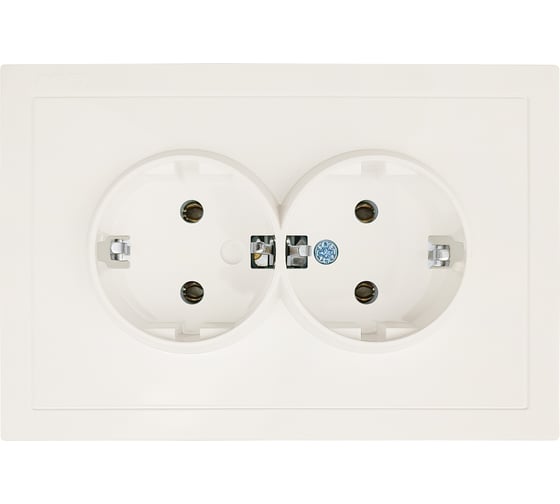 Изображение товара Розетка 2-ая Lezard ZIMA с заземлением, ПБТ, слоновая кость, безвинтовой зажим/клемма 704-9000-127BQC