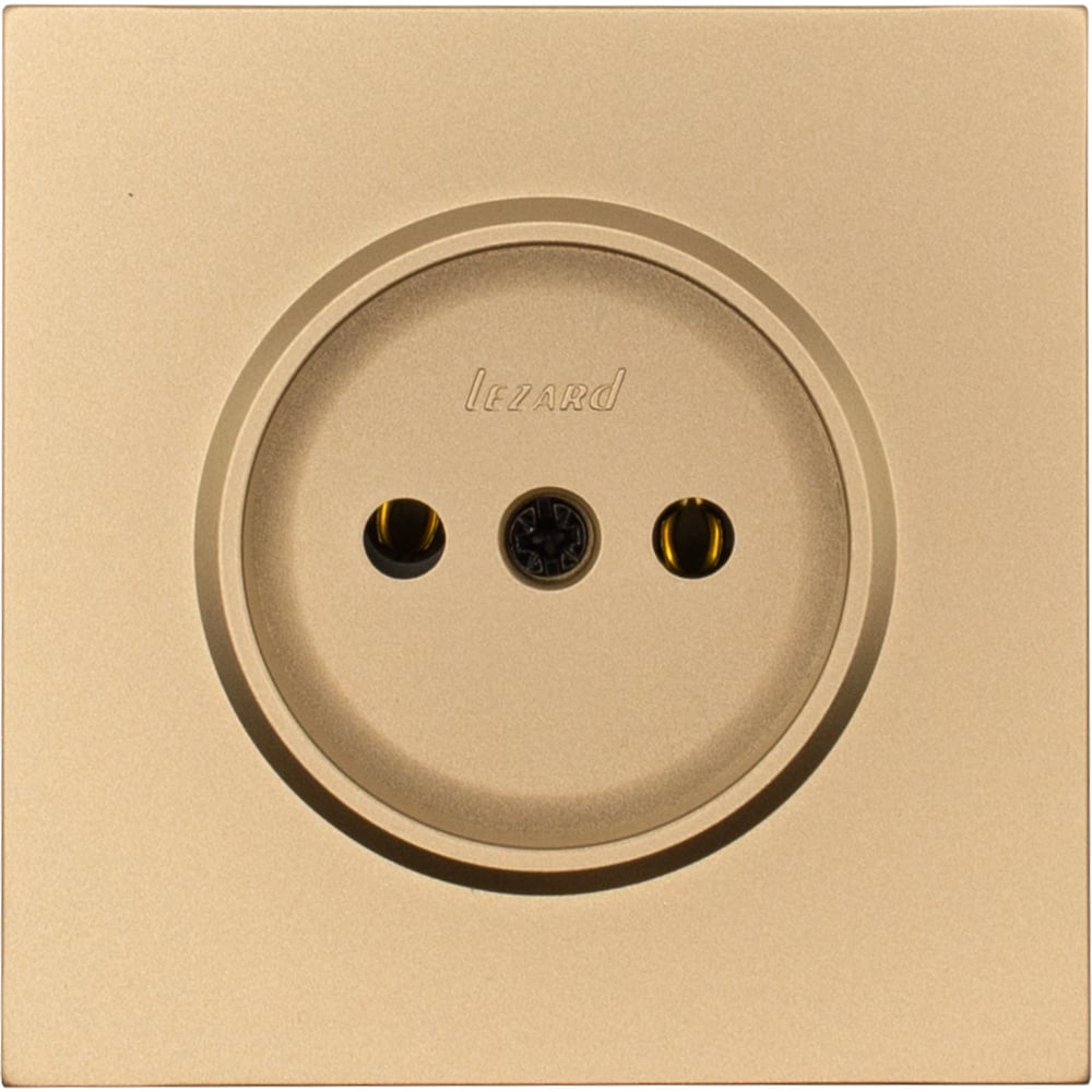 Изображение товара Розетка Lezard ZIMA без заземления, золотая, механизм с накладкой