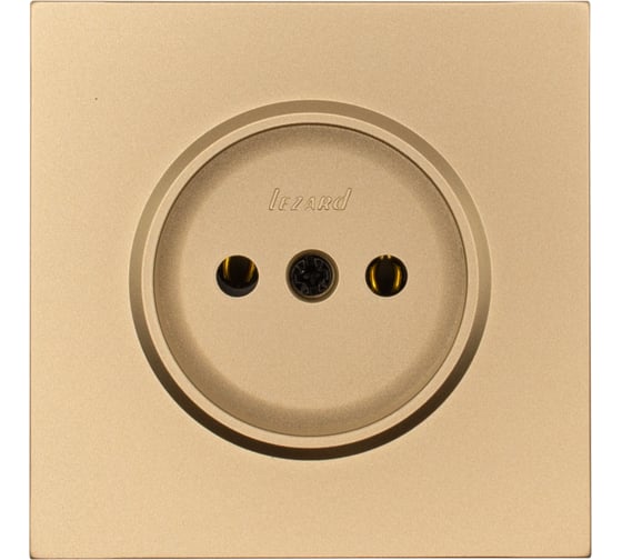 Изображение товара Розетка Lezard ZIMA без заземления, ПБТ, золото, безвинтовой зажим/клемма 704-3688-121BQC