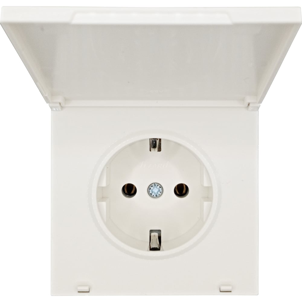 Изображение товара Розетка Lezard ZIMA с заземлением слоновая кость встроенная IP20