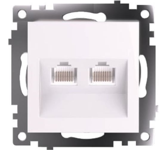 Изображение товара Механизм розетки компьютерной 2-местной STEKKER RJ-45, GLS00-7109-01, серия Катрин, белый, 50003