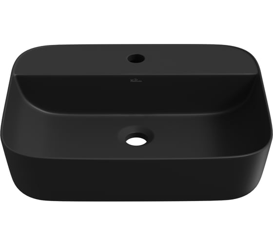 Изображение товара Накладная раковина для ванной комнаты Wellsee Preen, ширина 50 см, цвет матовый черный 329712000