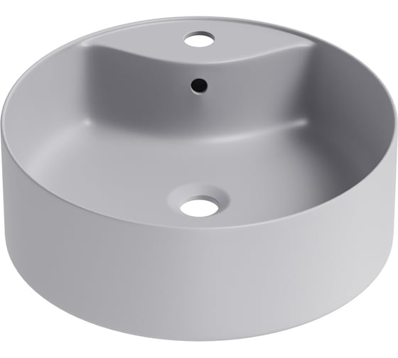Изображение товара Накладная раковина для ванной комнаты Wellsee Praxis, ширина умывальника 46 см, цвет матовый серый 32940800S