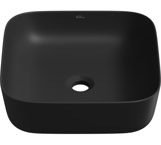Изображение товара Накладная раковина для ванной комнаты Wellsee Preen, ширина умывальника 39 см, цвет матовый черный 329707000