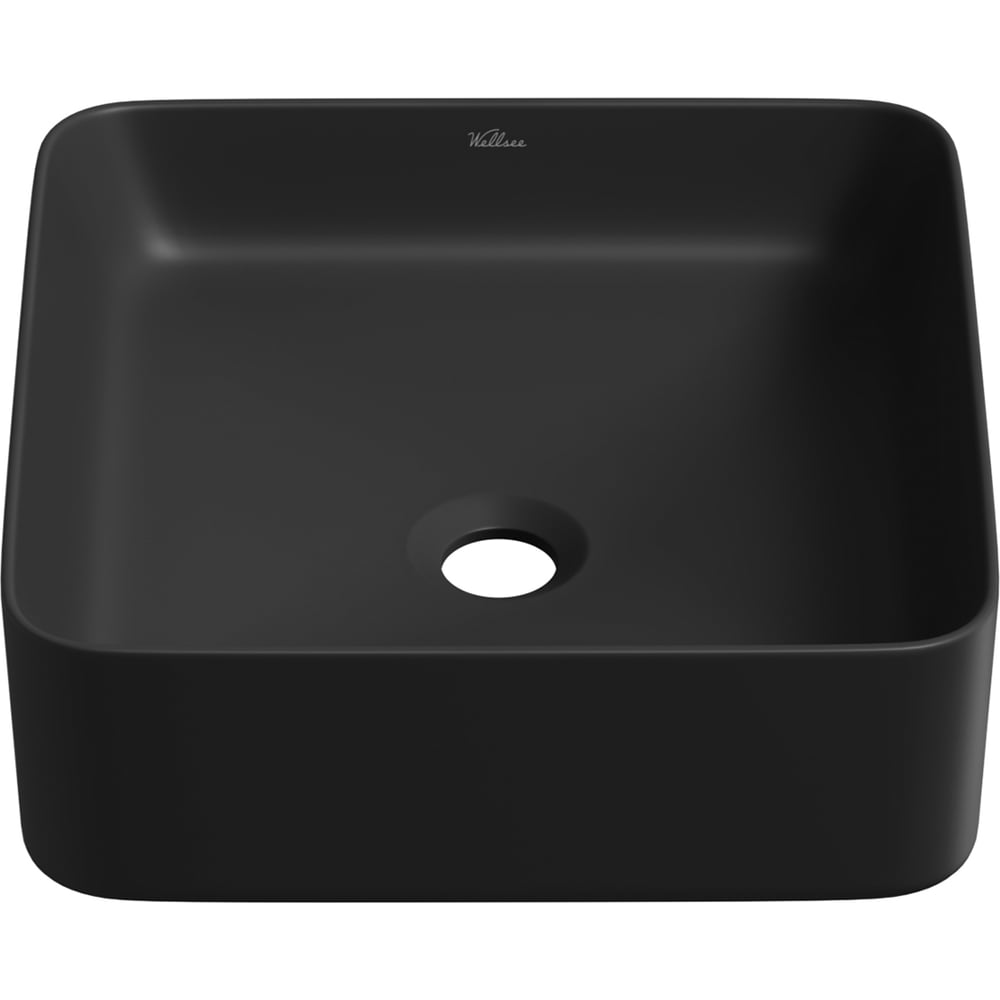 Изображение товара Накладная раковина для ванной Wellsee Mint 38 см черный матовый современный дизайн