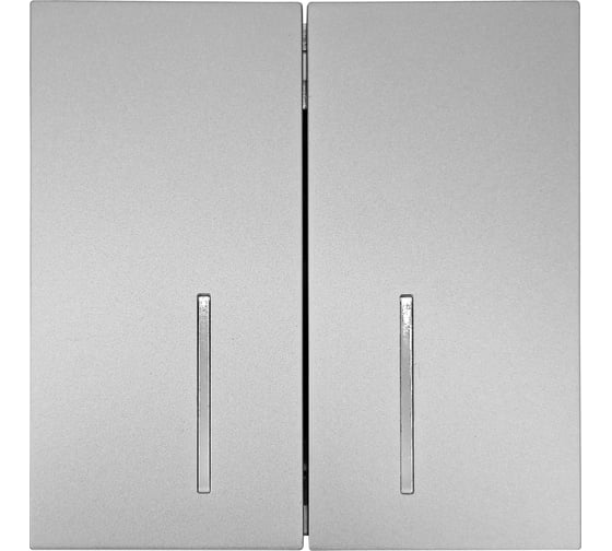 Изображение товара Выключатель Lezard ZIMA 2-ой с подсветкой серый матовый безвинтовой зажим/клемма 704-7488-112QC