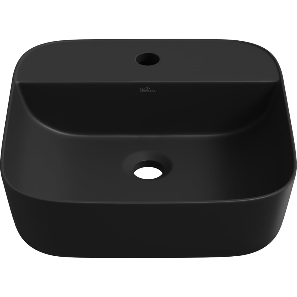 Изображение товара Накладная раковина Wellsee Preen 40 см матовый черный