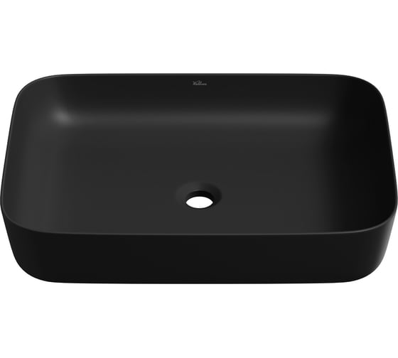 Изображение товара Накладная раковина для ванной комнаты Wellsee Preen, ширина умывальника 50 см, цвет матовый черный 329709000