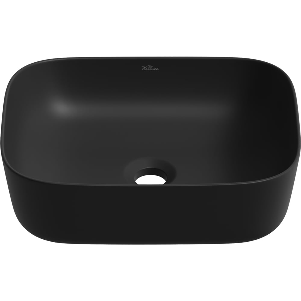 Изображение товара Накладная раковина для ванной комнаты Wellsee Preen черная матовая 40 см