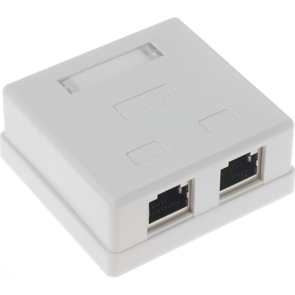 Изображение товара Экранированная компьютерная розетка RJ-45 на 2 порта для сетевой проводки