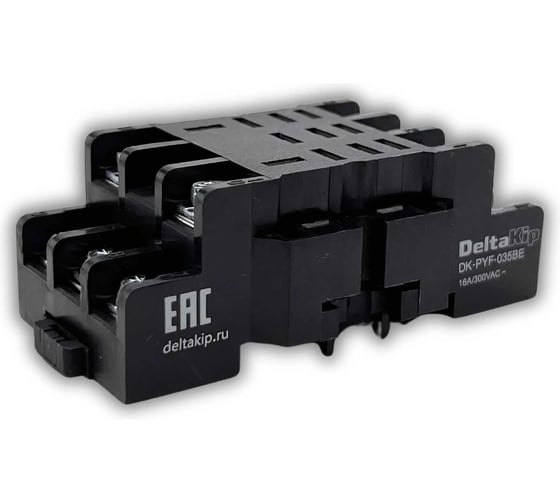 Изображение товара Монтажная колодка с винтовыми клеммами DELTAKIP DK-PYF-035BE для 3-конт. реле DK-K0000123