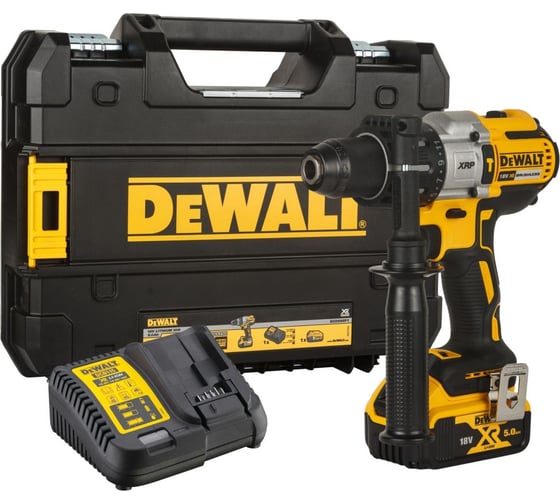 Изображение товара Аккумуляторная ударная дрель-шуруповерт Dewalt DCD996P1, 18 В, 2250 об/мин, 38250 уд/мин, с АКБ 5 Ач и ЗУ, в кейсе TSTAK  DCD996P1-QW